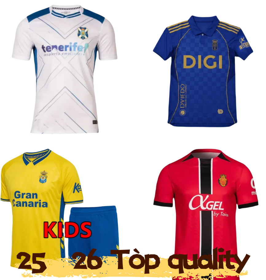 2026 CD Tenerife Mens Soccer Jerseys Real Oviedo 26Mallorca Las Palmass home and away Las Palmas Sports Union 2025 2026 Penaranda football