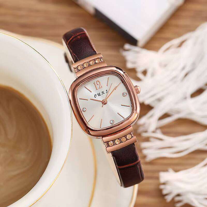 Square Candy Watch - 40mm Retro Quartz Watch for Women | Analog-Digital Display with PU Leather Strap (4 Colors)
