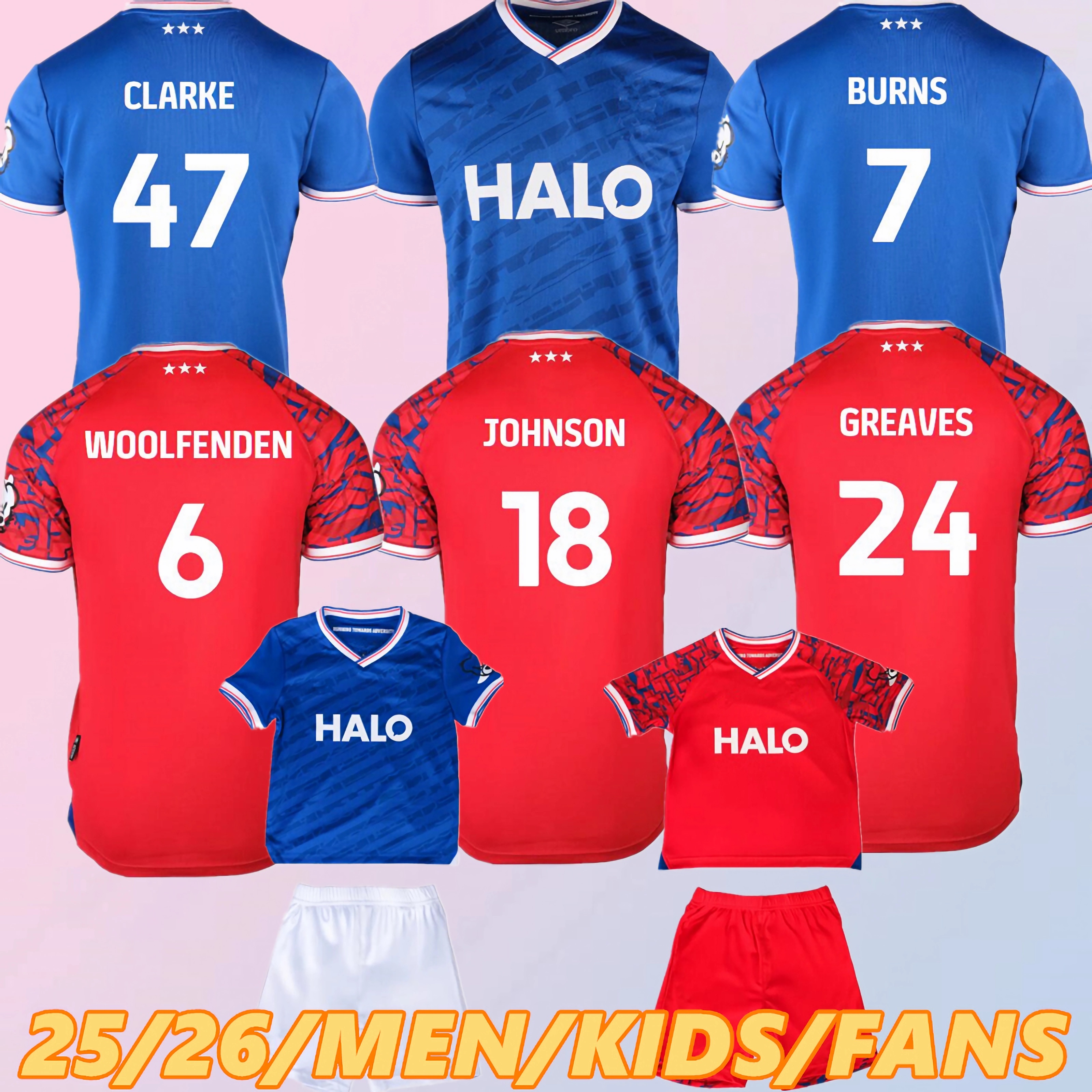 24 25 26 IpSwIcH STown Soccer Jerseys blue BURNS HIRST 27 BURNS 7 BROADHEAD 33 LUONGO 25 BALL 12 CHAPLIN 10 HOME AWAY 3rd Men sets football shirts shorts Maillots kids