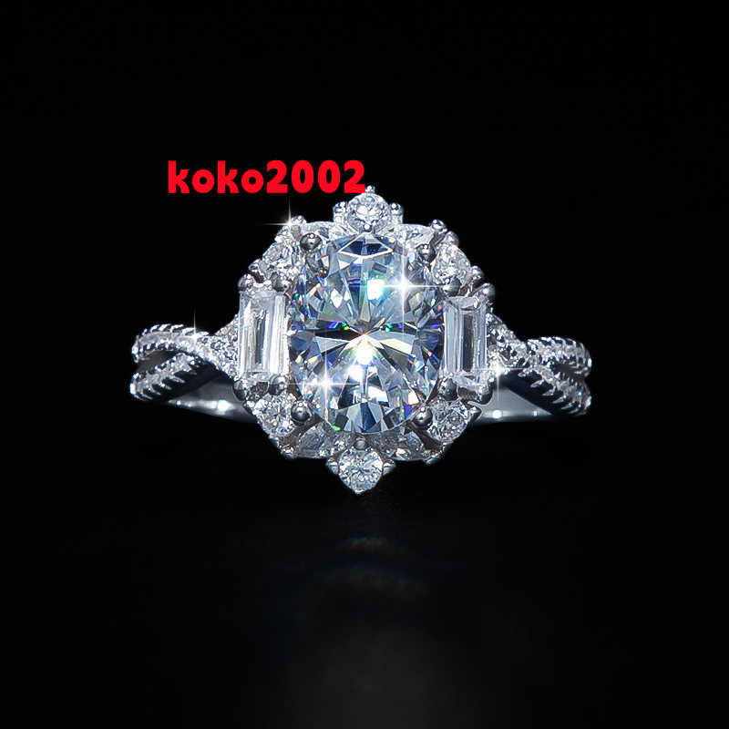 VVS Moissanite Engagement and Wedding Ring 925 Sterling Silver Womens Eternal Ring