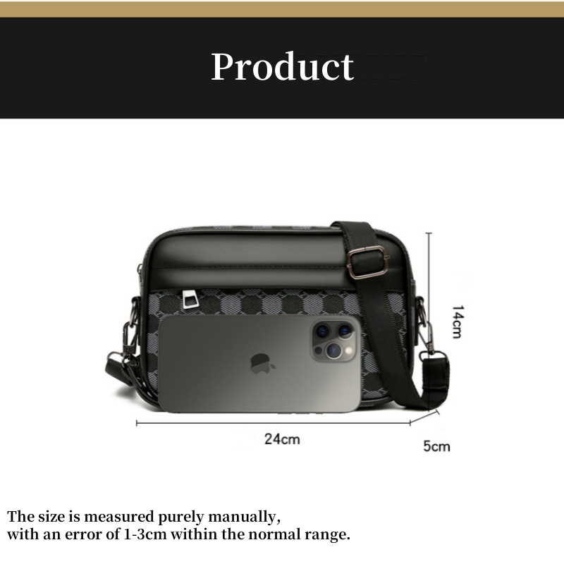 Fashionable Men's Printed Handbag Card Bag Luxury Designer Multifunctional Shoulder Luxury Bag Bag Mobile Phone Bag Men's Handbag Essential 