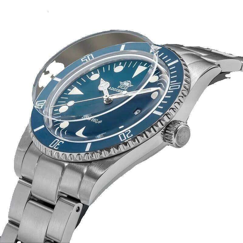 ADDIESDIVE Men's Analog Bgw9 Luminous Ceramic Bezel Bubble Mirror Glass Diver's Watch 200M Quartz Watches Ad2068
