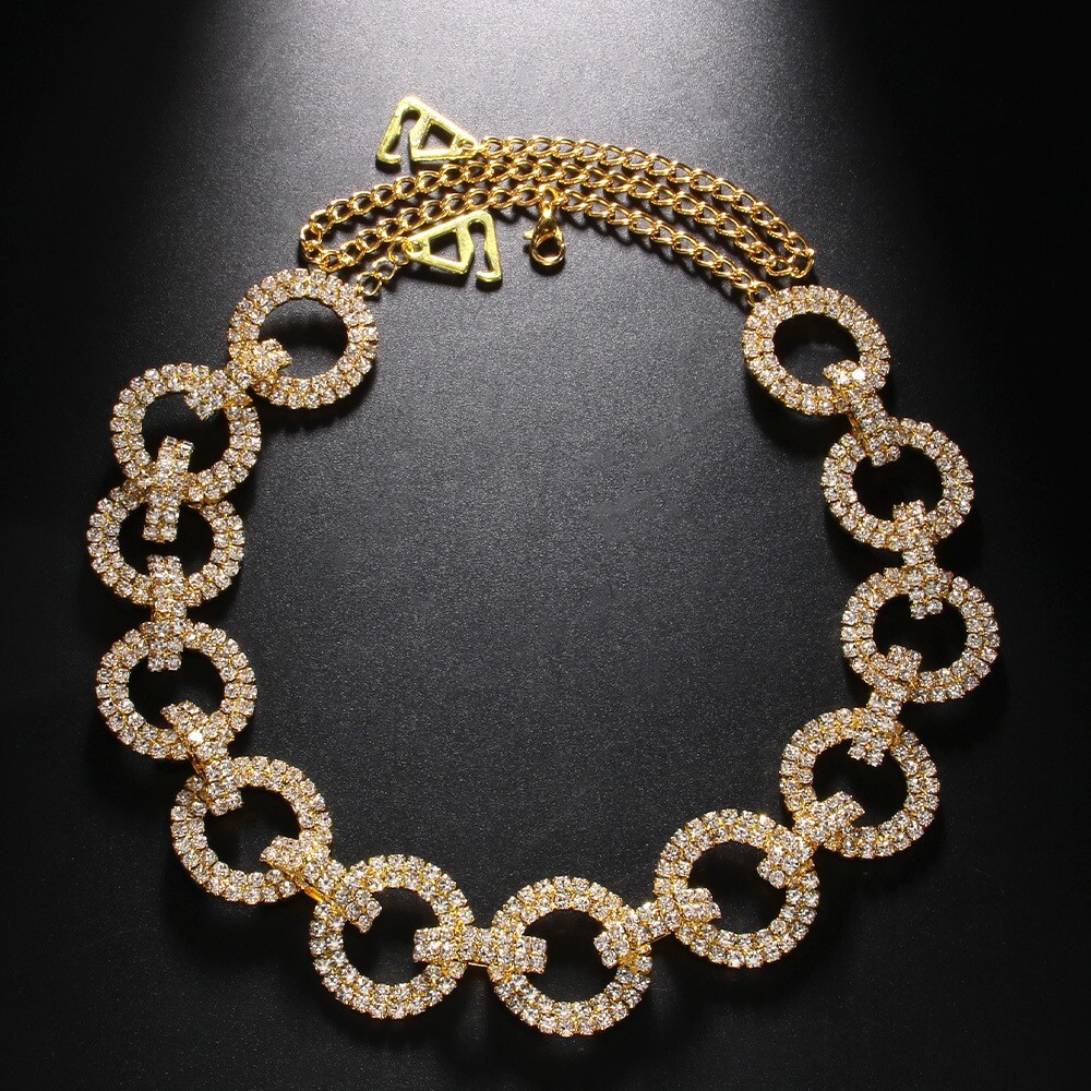 New Circle Shoulder Chain Popular Super Shiny Iced out VVS Moissanite Bling Bling Simple Dress Shoulder Strap for Women Shoulder Chain