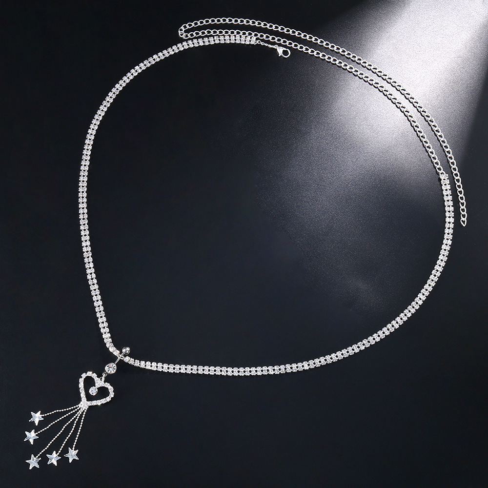 Heart Tassel Navel Piercing Waist Chain Hot Selling Sexy Simple Iced out VVS Moissanite Bling Bling Body Chain