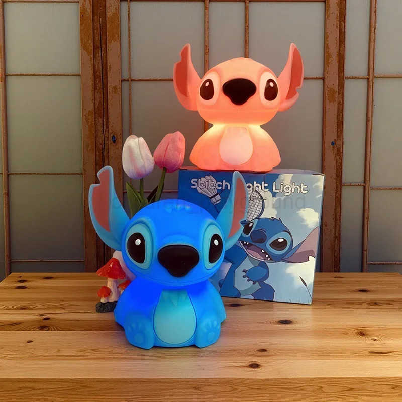 Disney Cartoon Stitch Night Light Touch Sensor USB Rechargeable Cute Bedside Lamp for Kids Boys Girls Birthday Gift W250721
