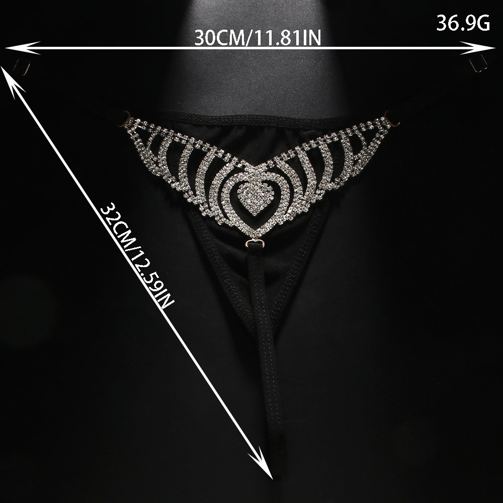 New Arrival Hollow Out Moissanite Heart Pant Chain Women's Sparkling Bling Bling Thong Sexy Body Chain