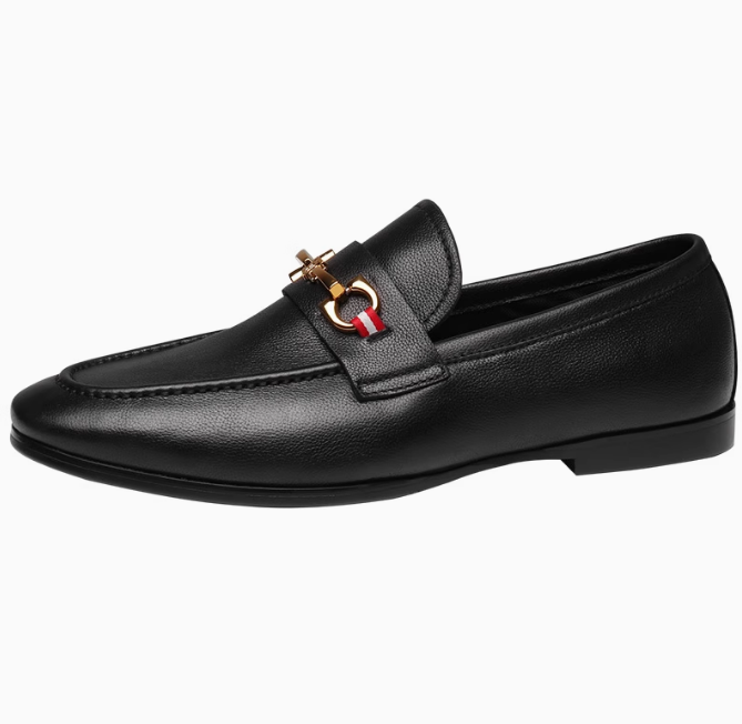 British men's loafers soft leather soft sole buckle genuine leather men's shoes trendy shoes business casual leather shoes