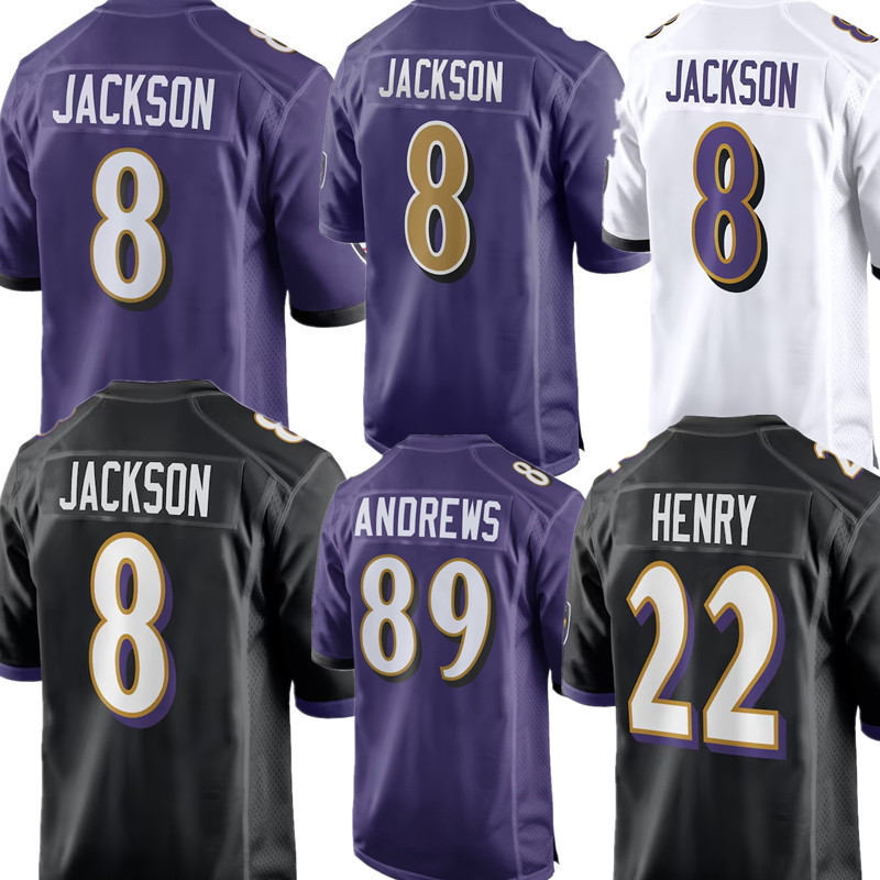 Derrick Henry Lamar Jackson Roquan Smith Nnamdi Madubuike Roger Rosengarten DeAndre Hopkins Patrick Ricard Tyler Linderbaum Odafe Oweh raven Football Jersey