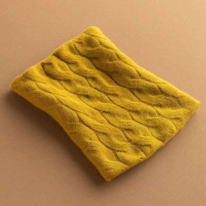 T1274 cashmere ladies twisted double layer scarf neck cover solid color fashion autumn and winter new twisted neck protection all-match