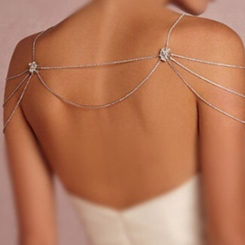New Arrival Flower Shaped Moissanite Shoulder Chain High Quality Sexy Stylish Multi Layer Shoulder Chain Accessories Bling Bling