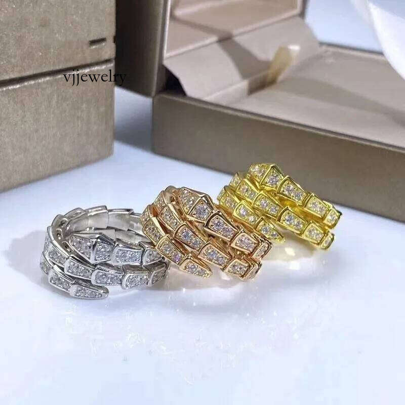 designer enamel plain ring; spirit snake open ring small group high-end sense of male and female couple rings No box