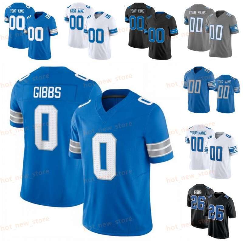 Barry Sanders Johnson Jared Goff David Montgomery Jahmyr Gibbs Jameson Williams 97 Amon-Ra St. Brown Sam LaPorta Terrion Arnold Jake Bates Football Jersey