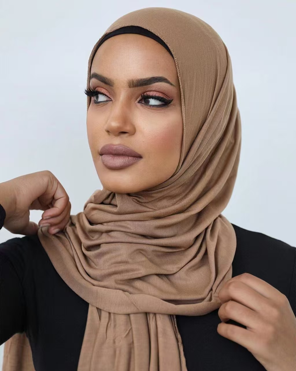 T1271 solid color modal scarf soft breathable monochrome mercerized cotton scarf women's headband