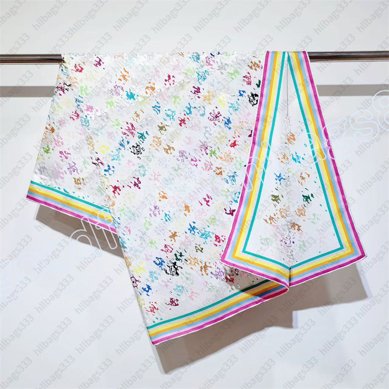 multicolor square bandeau silk new square scarf Murakami designer women neck tie designer scarf for women hair thin scarves neck fashion classic 2025 top