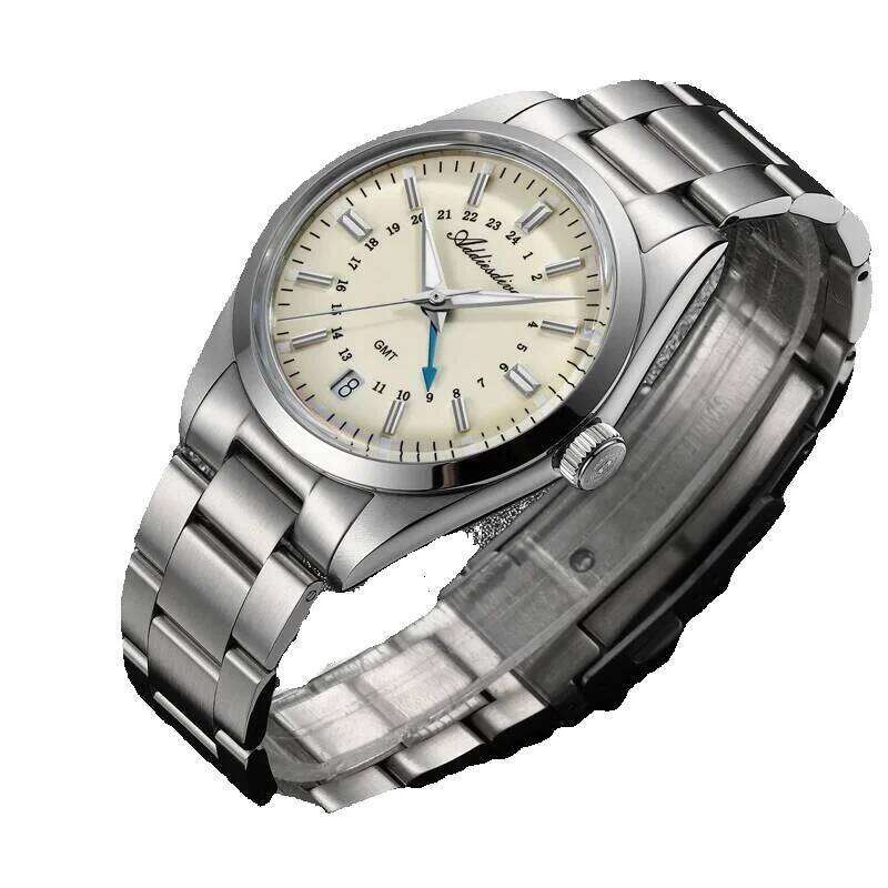 ADDIESDIVE 36Mm Analog GMT 515-24H Watch Bgw9 Luminous 100M Waterproof Stainless Steel Men's Quartz Watches Ad2065
