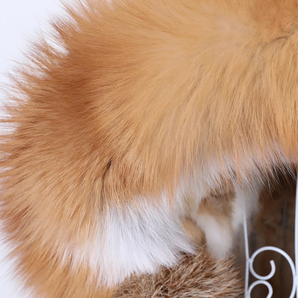 MAOMAOKONG Removable Fox Fur Collar Coats for Women Winter Jacket Hooded Rabbit Fur Lining Long Parkas Female Clothing 250717