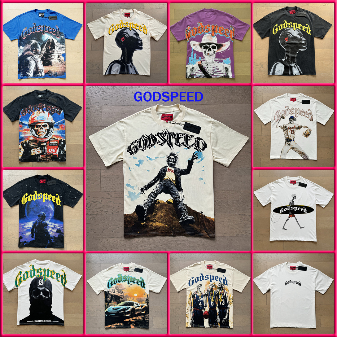 godspeed shirt designer t shirt mens tshirt short sleeve beach hipster fabric Stree printing Men Women street High Quality Hip Hop Fashion washed black tee size S-XL