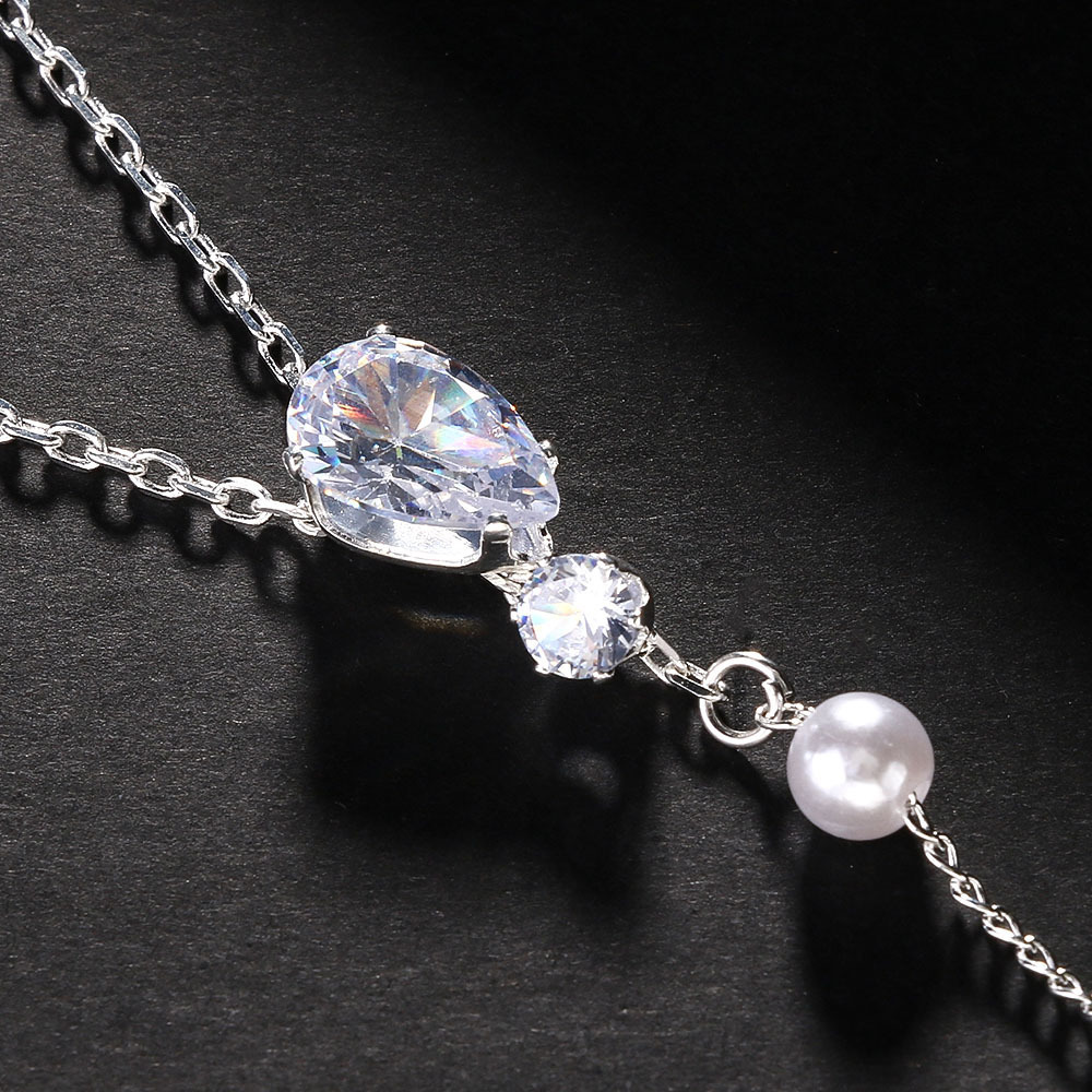 Hot Sale Bride Pearl Back Chain Minimalist Elegant Sexy VVS Moissanite Iced out Body Chain for Women Back Chain