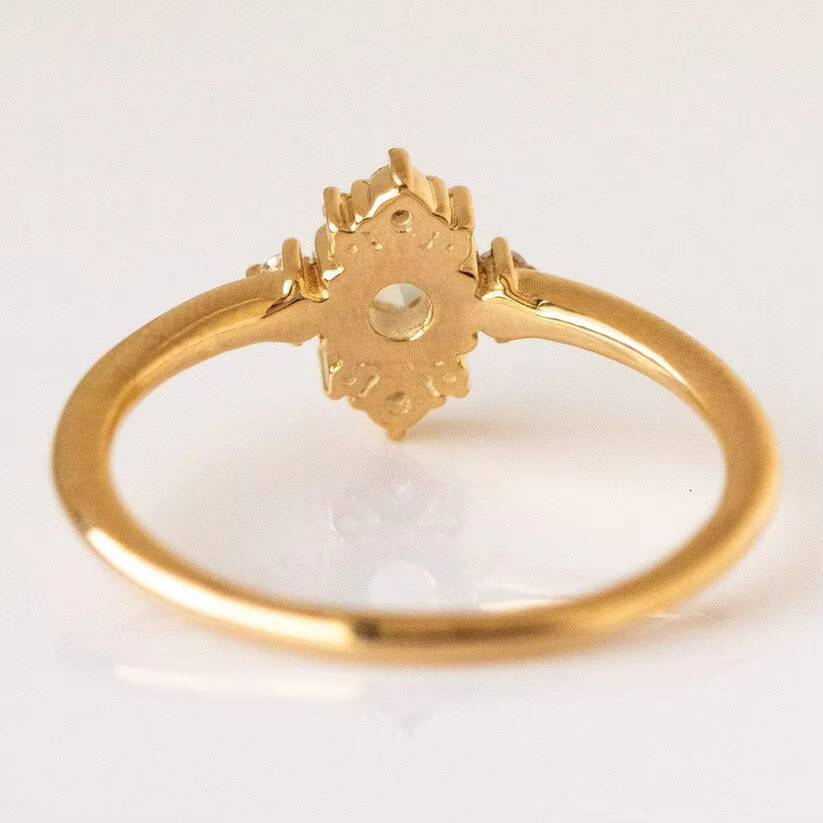 Natural Moissanite 925 Sterling Silver 18k Gold Plated Fashion Jewelry Engagement Anniversary Wedding Rings