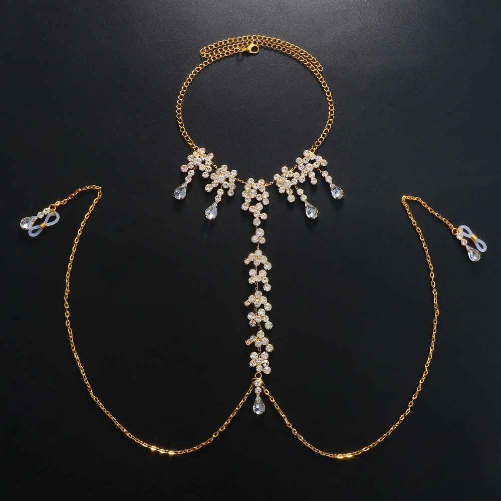 Hot Sale Jewelry Stylish Chain Water Drop Breast Chain Club Sexy Versatile VVS Moissanite Iced out Body Chain for Women