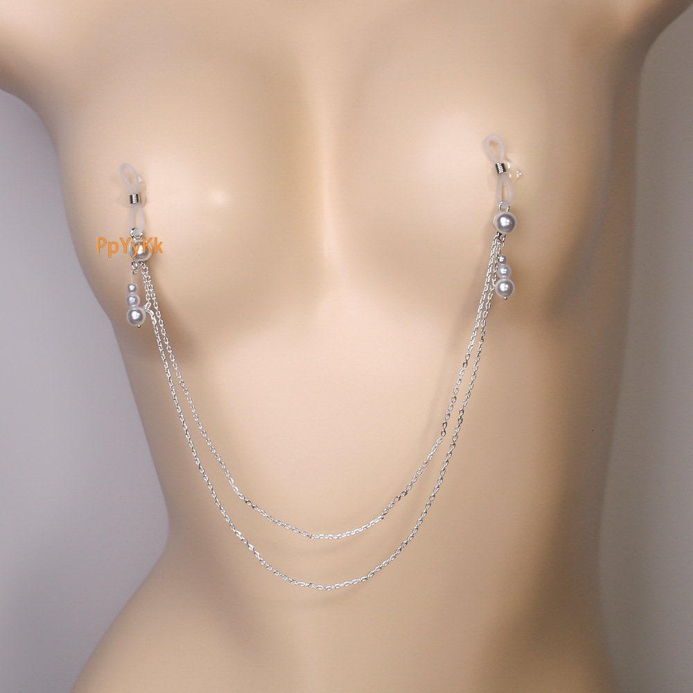 Pearl Pendant Nipple Chain Simple Erotic Sexy Body Chain Nightclub Party Body Chain Bling Bling Iced out