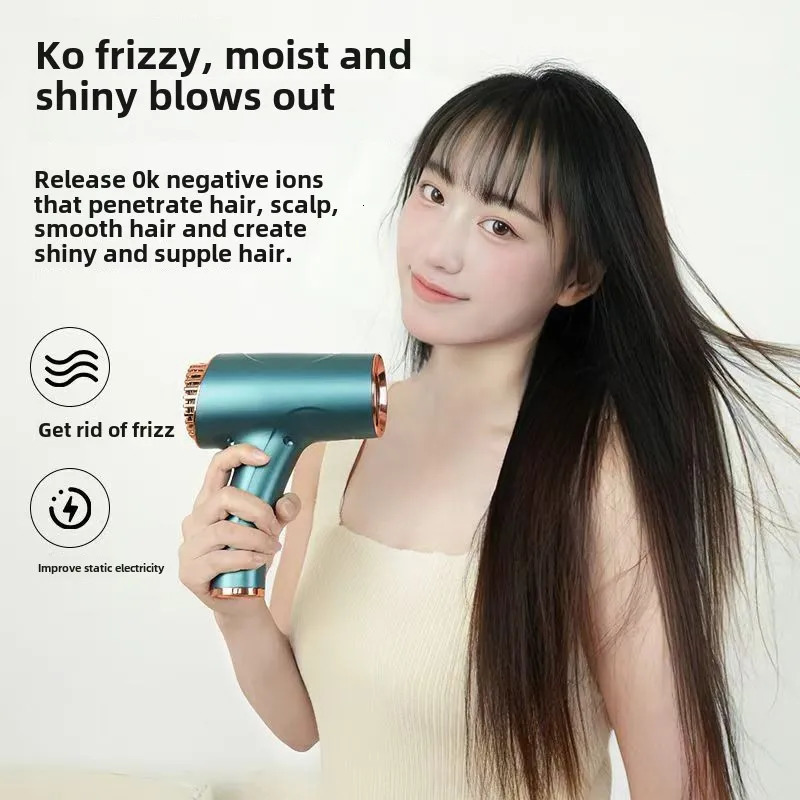 Wireless Portable Hair Dryer Professional Blow Dryer With Overheat Protection Mini Hair Dryer High power negative ion hair dryer 250717