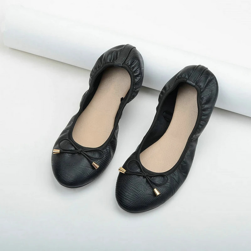 Womens Metallic Ballet Shoes Casual Soft Sole Flat Shoes Lightweight Comfortable Slip On Shoes 250715