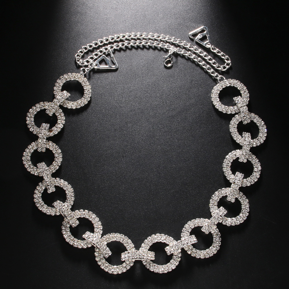New Circle Shoulder Chain Popular Super Shiny Iced out VVS Moissanite Bling Bling Simple Dress Shoulder Strap for Women Shoulder Chain