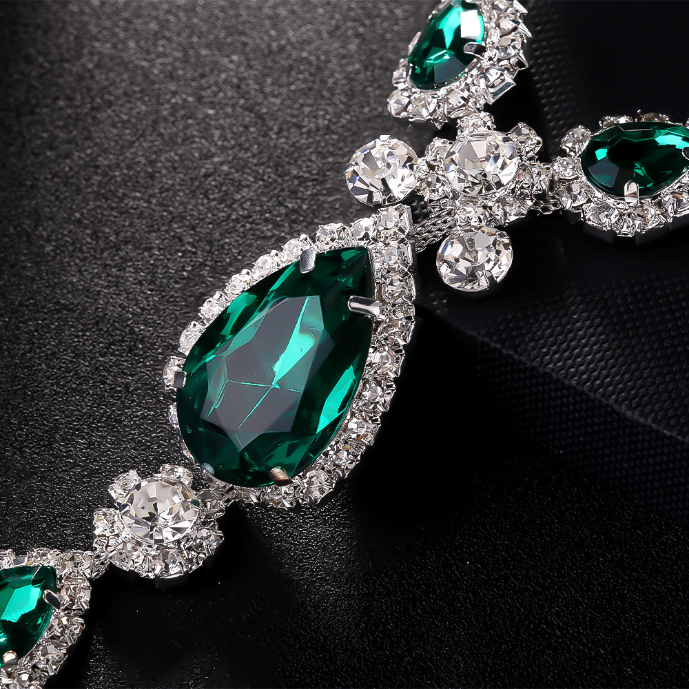Water Drop Green Diamond Panty Chain Sexy Erotic Iced out Body Chain Club Accessory Body Chain Bling Bling