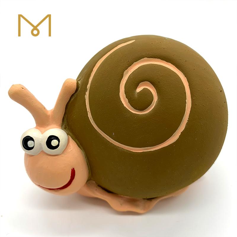 Screaming Snail Rubber Puppy Toys Eco friendly Cute Funny Squeaker New Natural Chew Soft Rubber Dog Pet Toy Wholesale for Dental and Mental Health 6pc