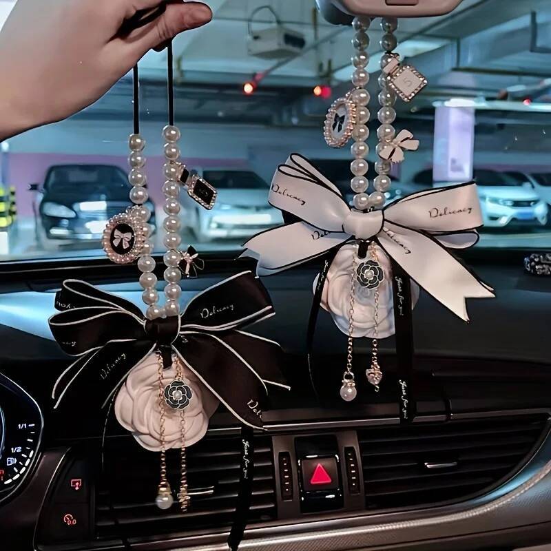 Beautiful Premium Internet Celebrity Fragrant Stone Mountain Camellia Aromatherapy Car Pendant Car accessories