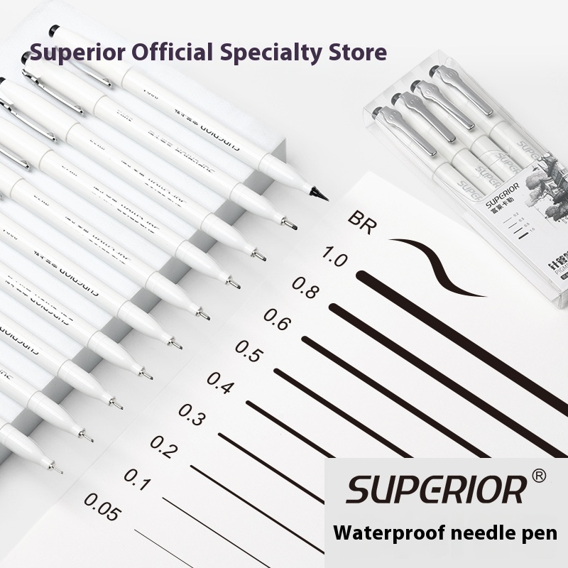 Premium Artist Quality Fine Line Pen Set with Comfortable Grip by Fuleikale