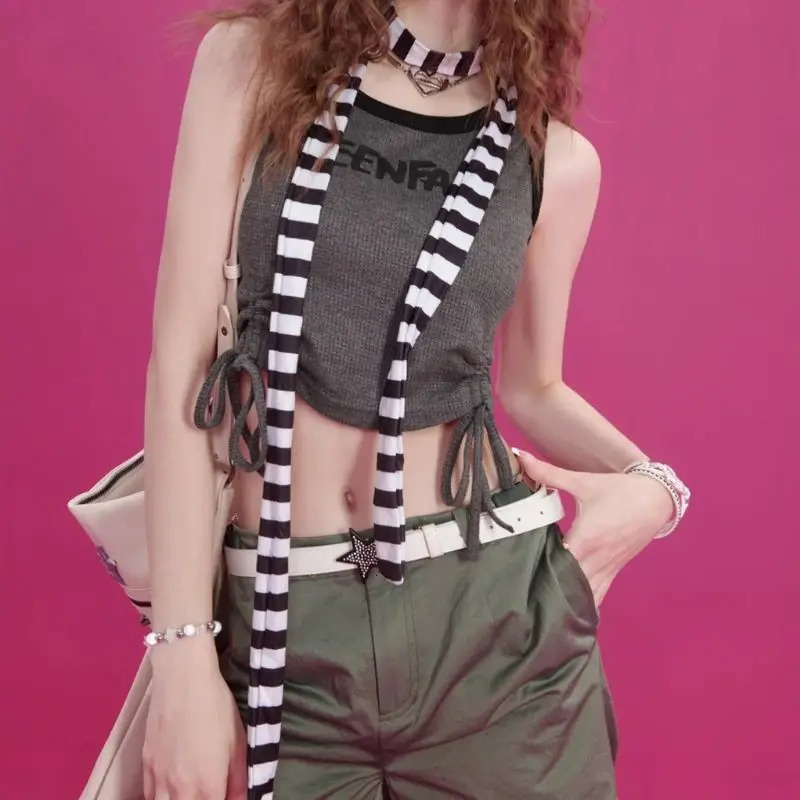 Ins Striped Y2K Girl Dopamine Girl Sub-Culture Colorful Striped Scarf Fashion Decorative Style Thin Scarf Spring And Autumn 250717