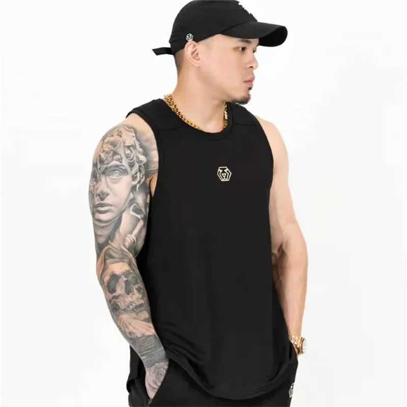 Mens Brand Gym Stringer Tank Top Men Bodybuilding Vest Cotton Sleeveless Shirt Fitness Vest Singlet Sportswear Workout Tanktop W250721