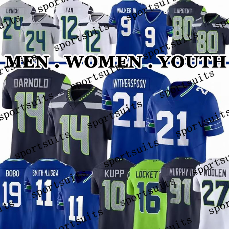 #14 DK Metcalf Jersey #7 Geno Smith Jersey Kenneth Walker III Tyler Lockett SeahawksS jersey#11 Smith-Njigba Devon Witherspoon Sam Howell Fant Tomlinson Williams Cross