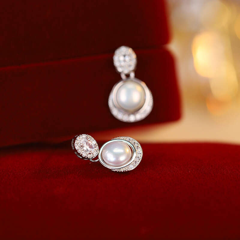 Tiqi Light High-End Feel Pure Sier Freshwater Pearl Earrings Niche Design Summer New Fashionable Versatile