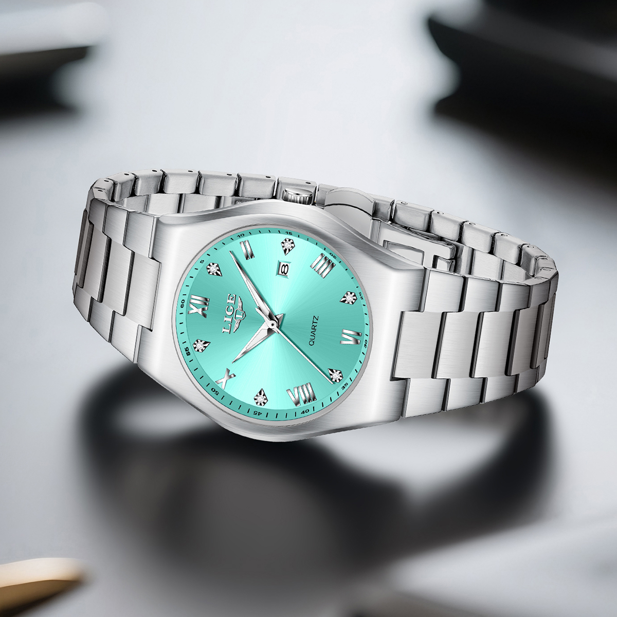 LIGE Men's Quartz Watch Simple Fashion Big Brand Watch Business Waterproof Watch Holiday Gift Teen Watch Student Watch Three-pin calendar movemen