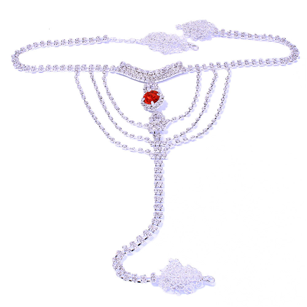 Jewelry Round Red Bikini Body Chain Sexy Club VVS Moissanite Iced out Panty Chain Bling Bling