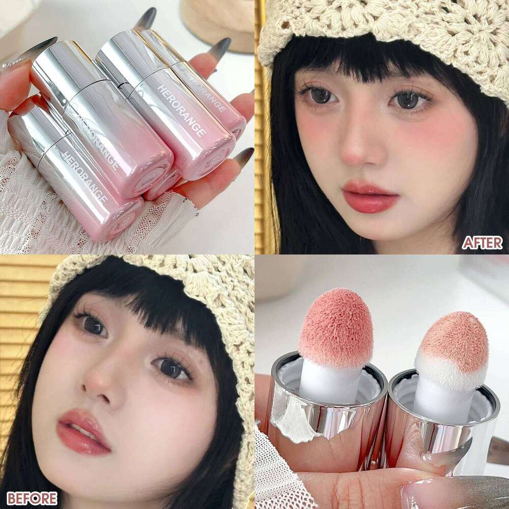 Matte Liquid Blush Stick Sponge Head Blusher Makeup Natural Lip Contour Long Lasting Moisturizing Brighten Milk Pink Cheek Rouge X250