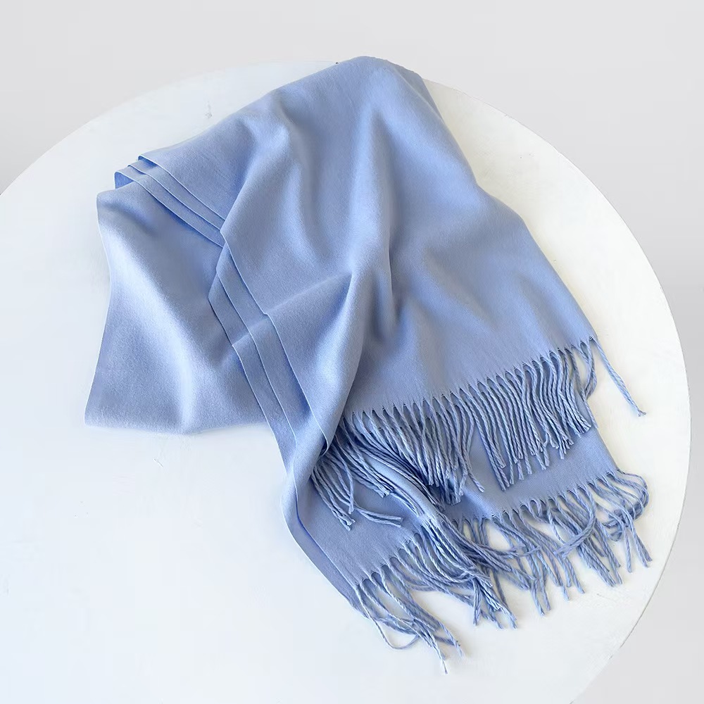 T1273 new cashmere scarf female Korean version autumn and winter warm solid color neck shawl