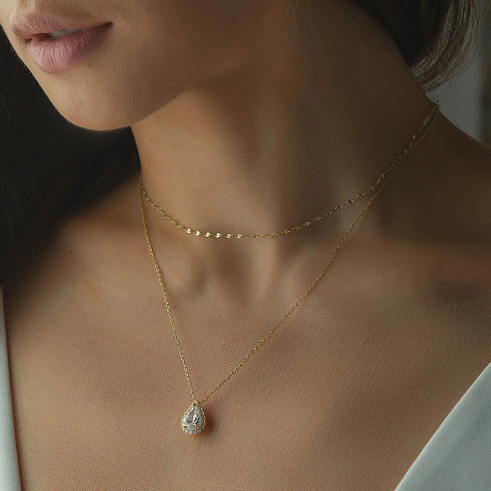Hot Sale VVS Moissanite Back Chain Bride Wedding Water Drop Necklace Body Accessory Back Chain