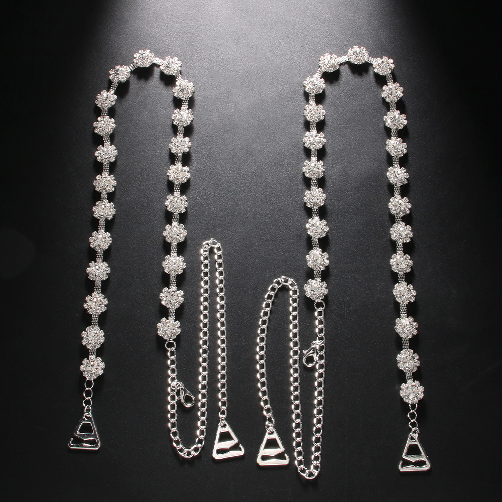 Trendy Flower Shoulder Chain Super Shiny VVS Moissanite Iced out Minimalist Elegant Party Dress Shoulder Strap Accessory for Women