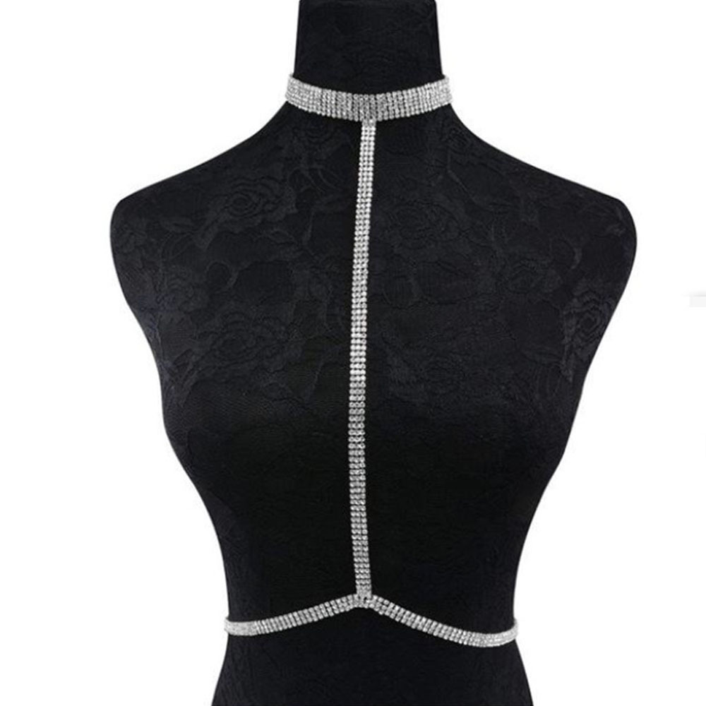 New Arrival Ultra Sexy Bling Bling Chest Chain VVS Moissanite Iced out Bikini Body Chain Exquisite Necklace