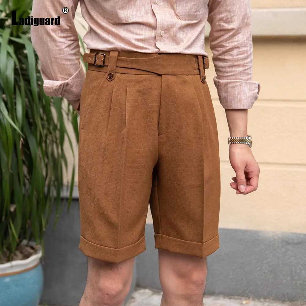 2025 Mens Elegant Formal Party Wedding Shorts Sexy Adjustable Belt Naples Shorts Mens Stand Pocket Casual Suit Half Pants New XJ250721