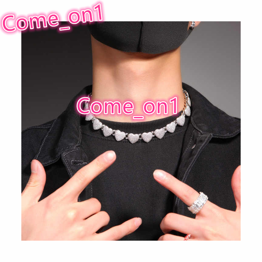 VOAINO Love Diamond Necklace Hip Hop Ins Style Fashion Collarbone Chain Street Men and Women With the Same Chain