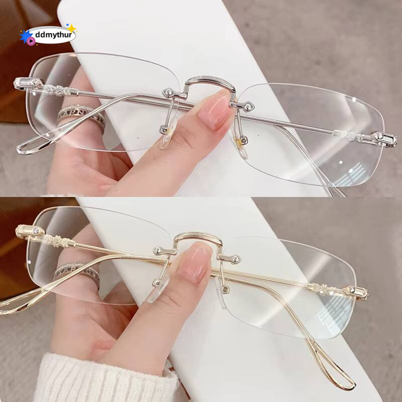 Harajuku Metal Square Frame Y2K Womens Retro Small Glasses Girls Japanese Glass Eyewear Decorative Anti-blue Eyeglasses ddmythur