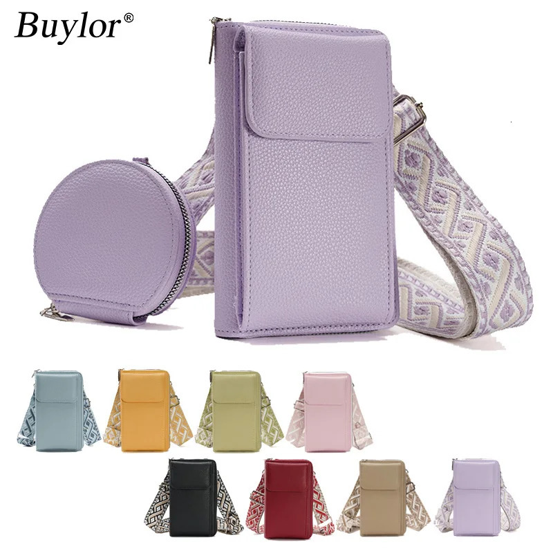 Buylor Phone Bag PU Leather Cell Phone Bag Fashion Crossbody Bag er Ladies Shoulder Bag With Small Wallets 250717