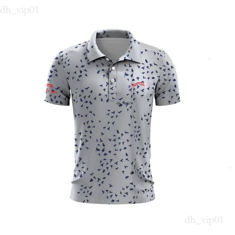 Sunday Red Polo Shirt Tiger Woods Golf Sun Day Red Leopard Print Mens Summer Golf T-Shirt Top High Quality Breathable Quick Dry Golf Club Button T-Shirt Polo Shirt 5bf