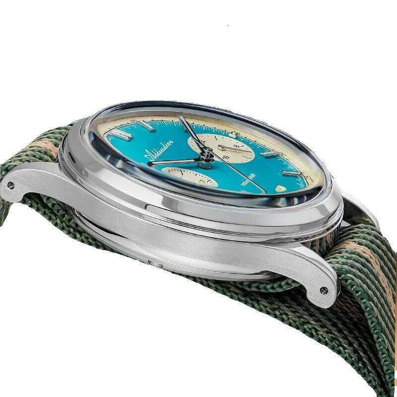 ADDIESDIVE Ad2095 Watch Of Men 60Min Chronograph Quartz Wristwatch Bubble Mirror Glass Luminous Waterproof Men's Watches 38Mm