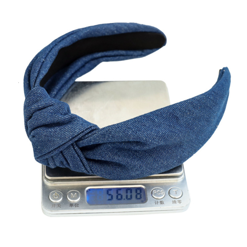 New Fashion Denim Fabric Hairband with Knot in the Middle for Girls, Outdoor Hair Accessory